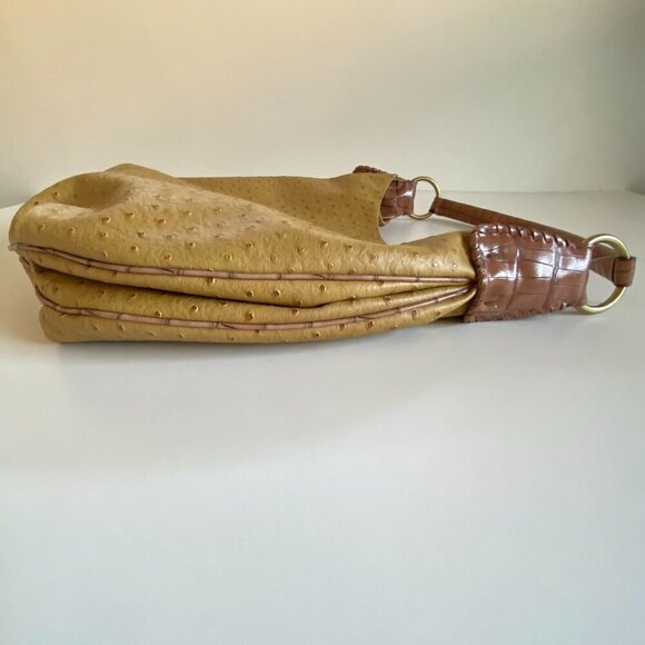 Nine West NWT Camel Faux Leather Ostrich Embossed Tote​​ - Picture 4 of 11